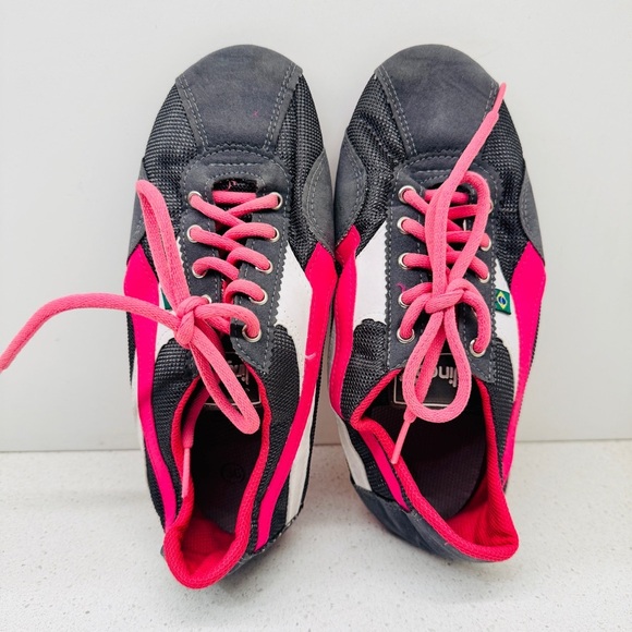 Jinga Shoes Runners Dance Jazz Salsa Sneaker Lace Up Gray Pink Women's Sz 36 - Picture 9 of 12